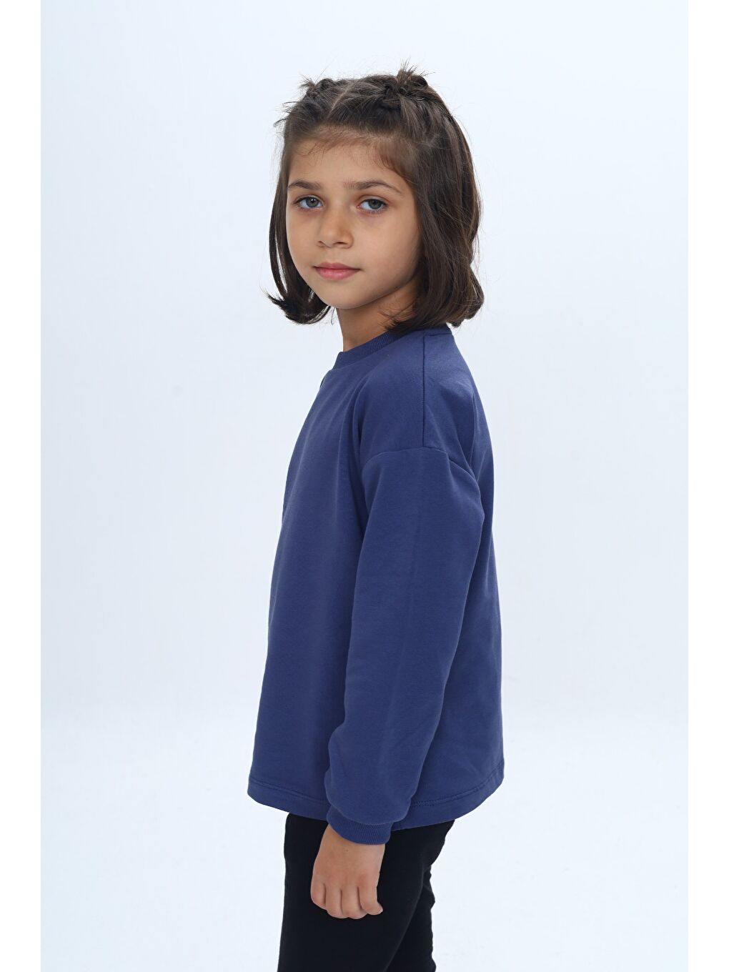 İndigo Kız Çocuk Fiyonk Kabaran Baskılı Sweatshirt-2