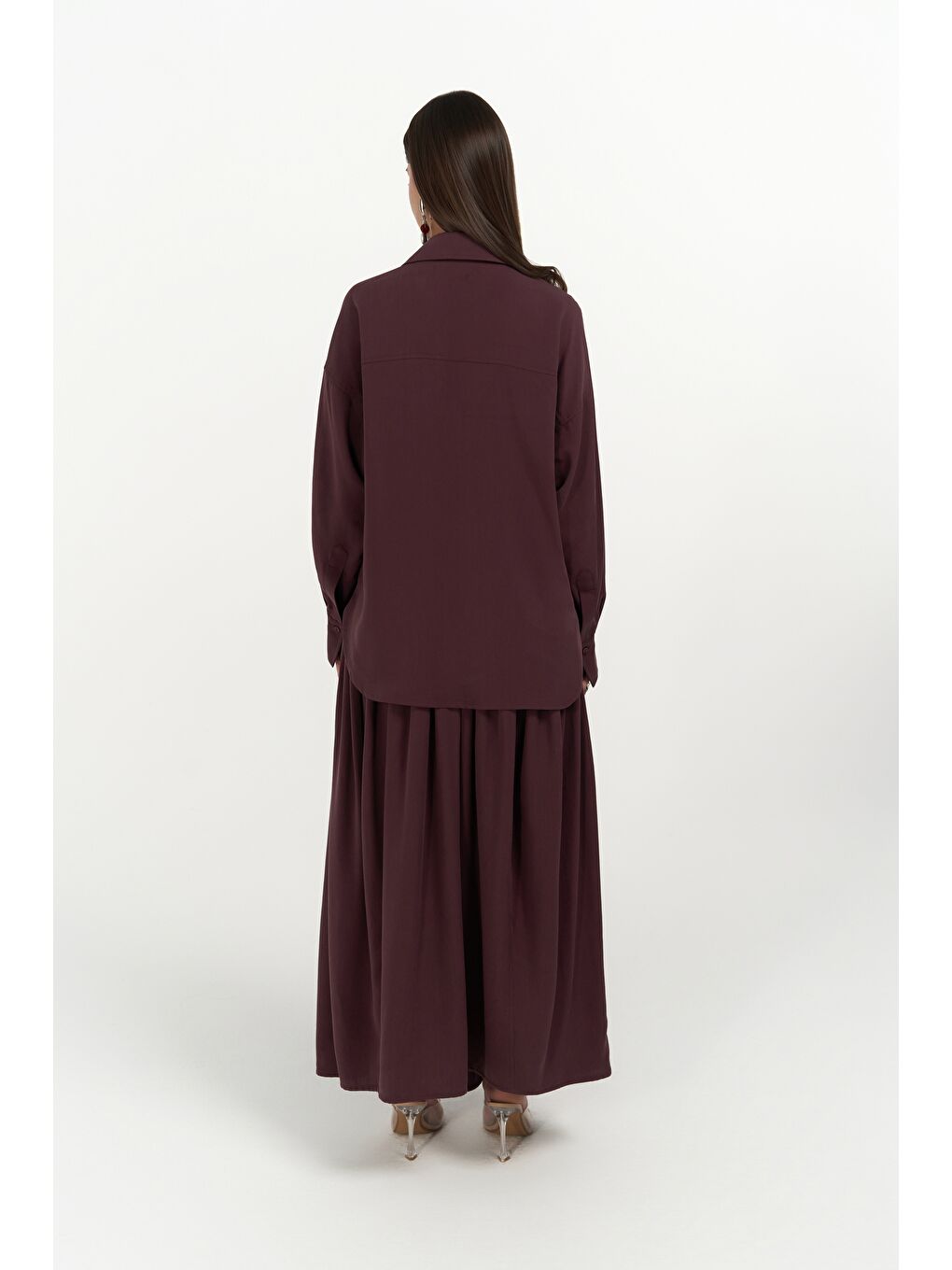 Ginevra Bordo Gömlek Etek Takım-4