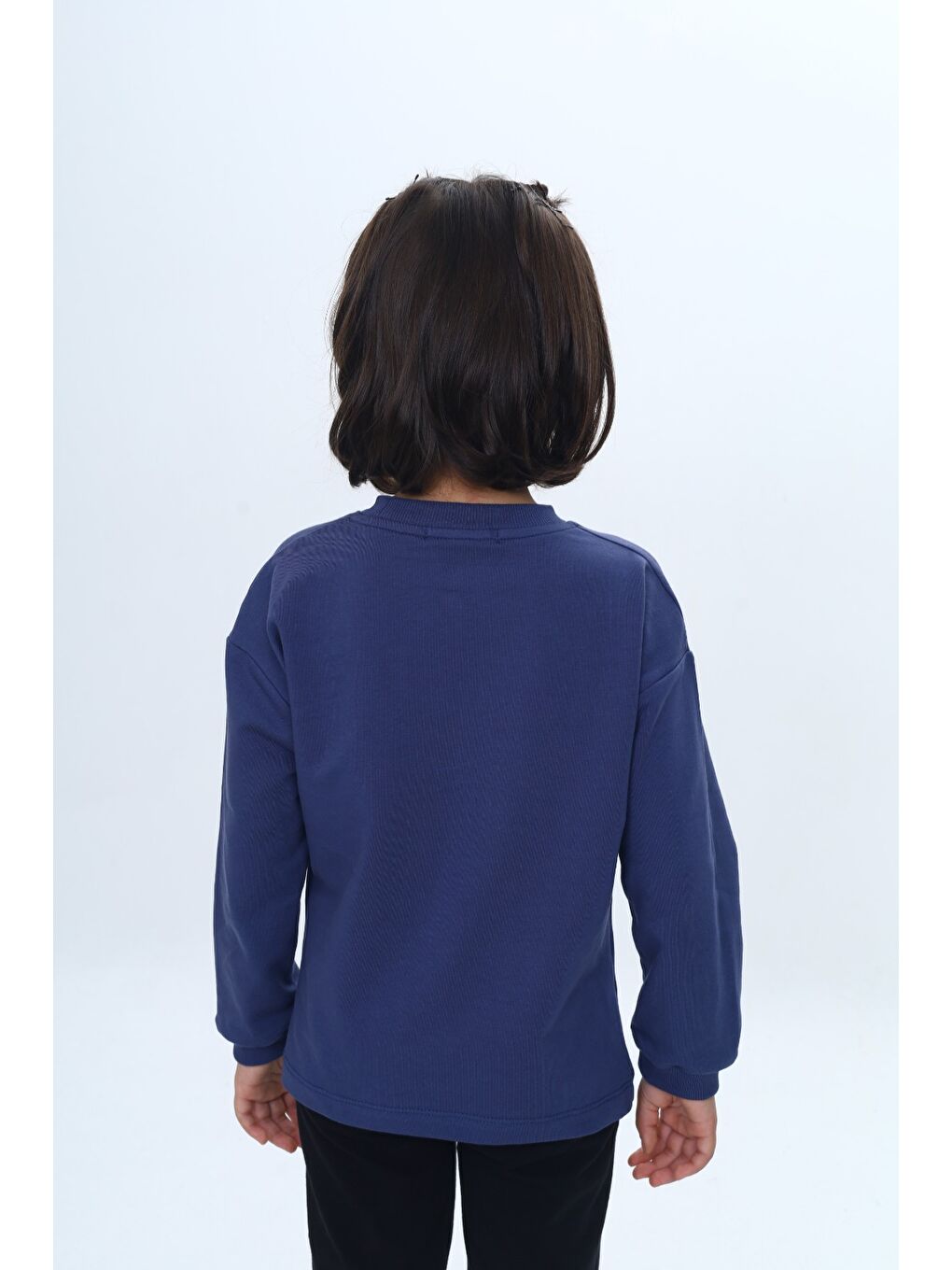 İndigo Kız Çocuk Fiyonk Kabaran Baskılı Sweatshirt-3