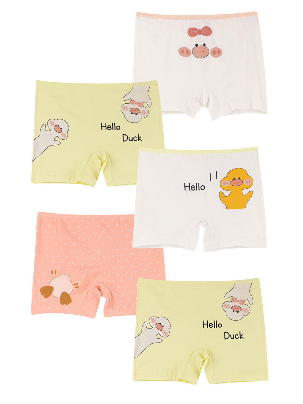 Lila Kız Çocuk Pembe Pamuklu Boxer 5 li Paket-1