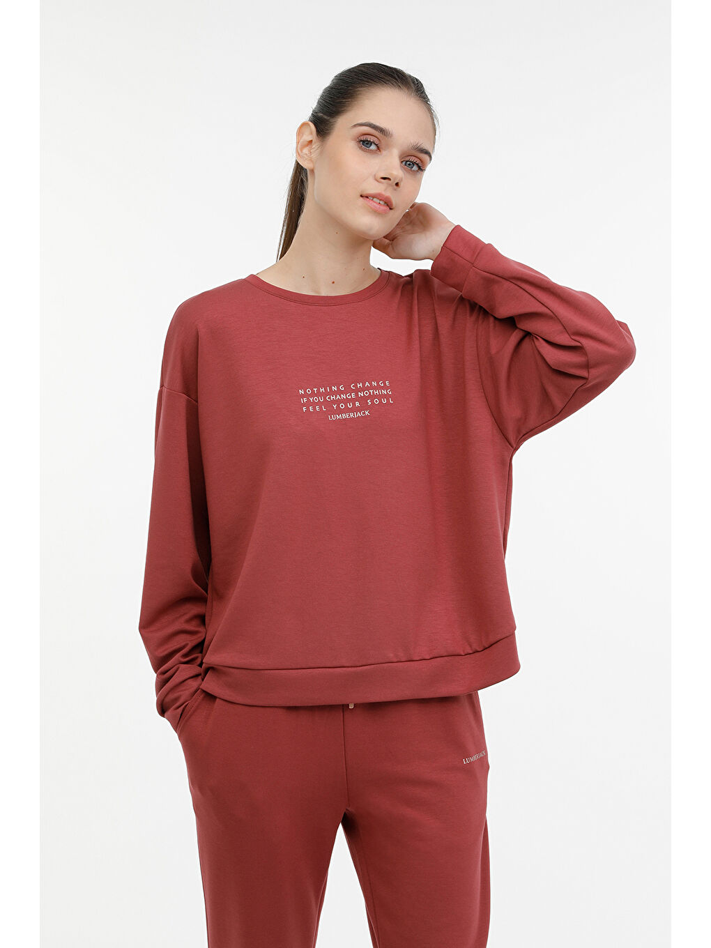 Lumberjack Bordo WL CARLA-B 16 3PR PASTEL BORDO Kadın Sweatshirt