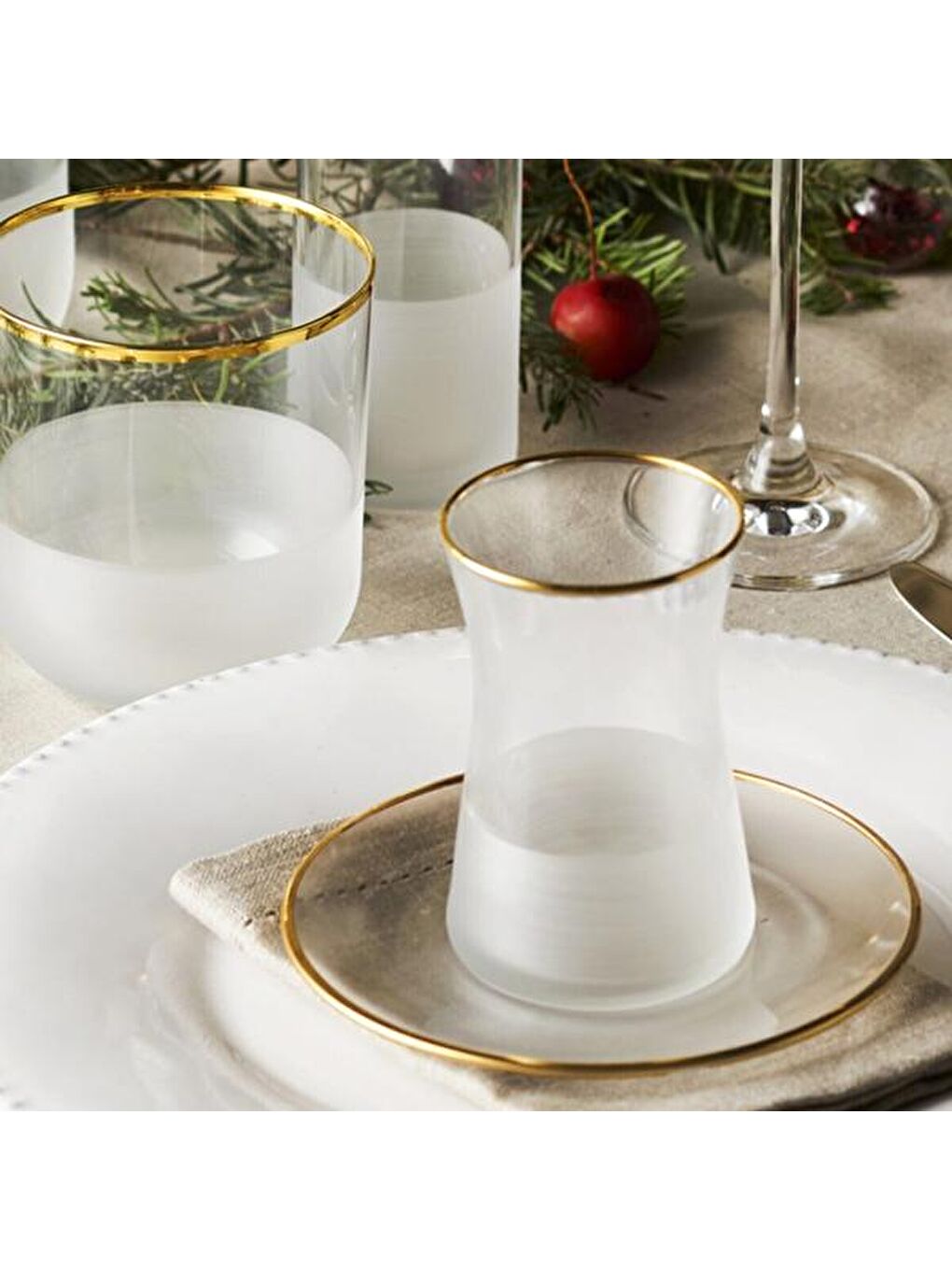 Renksiz Nish 12 Parça Çay Seti - 170 ml-1