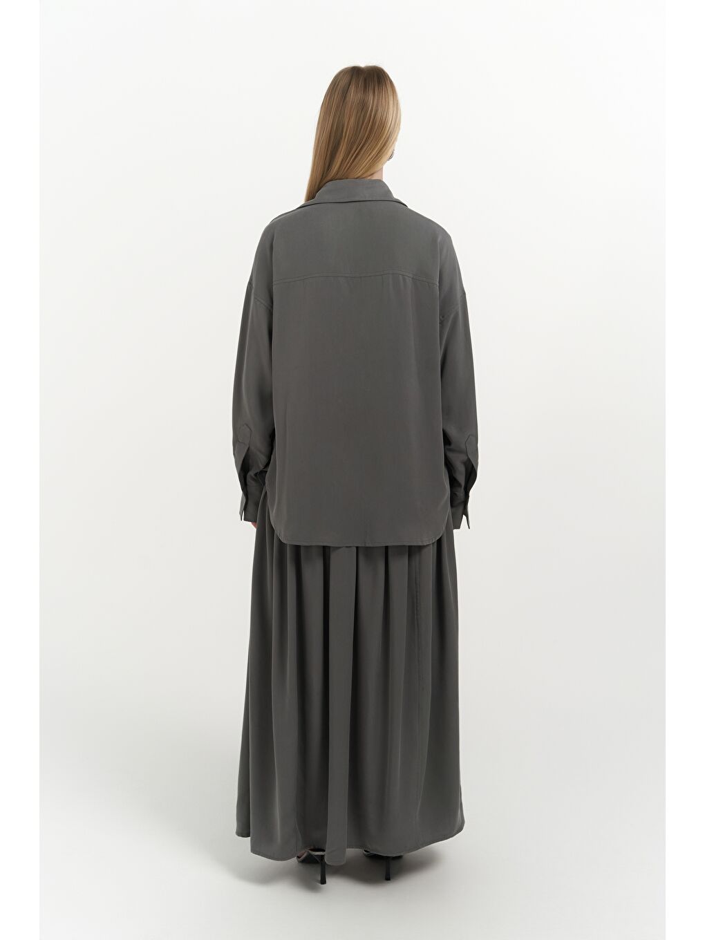 Ginevra Gri Gömlek Etek Takım-3