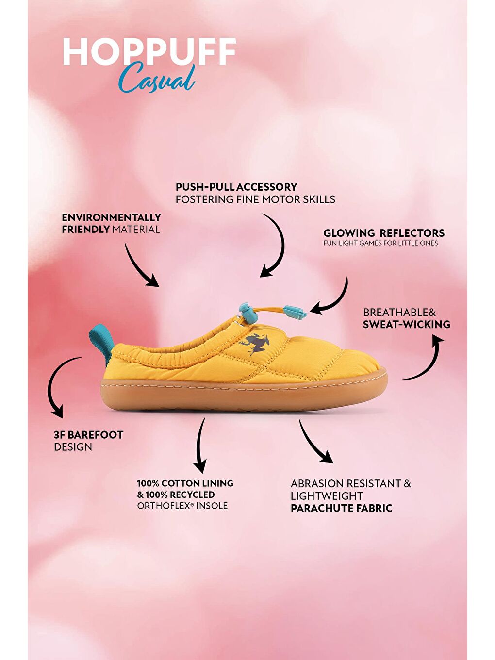 Hoppuff Casual Dinamik Sarı Barefoot Çocuk Ayakkabı-1