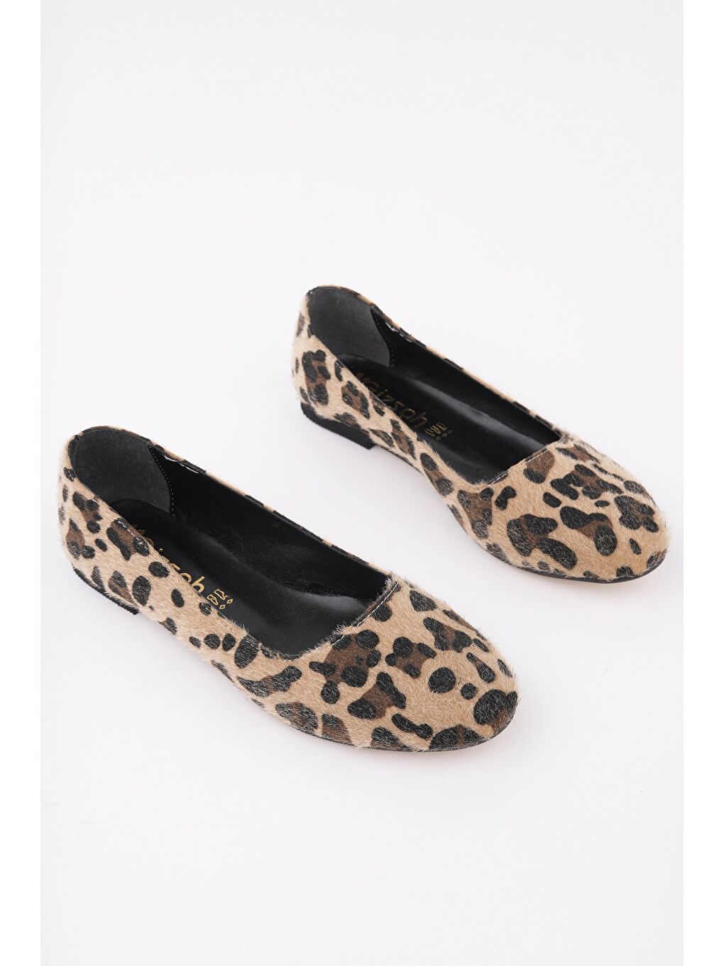 Sarı GLİNDA Leopar Desenli Kadın Günlük Babet-6