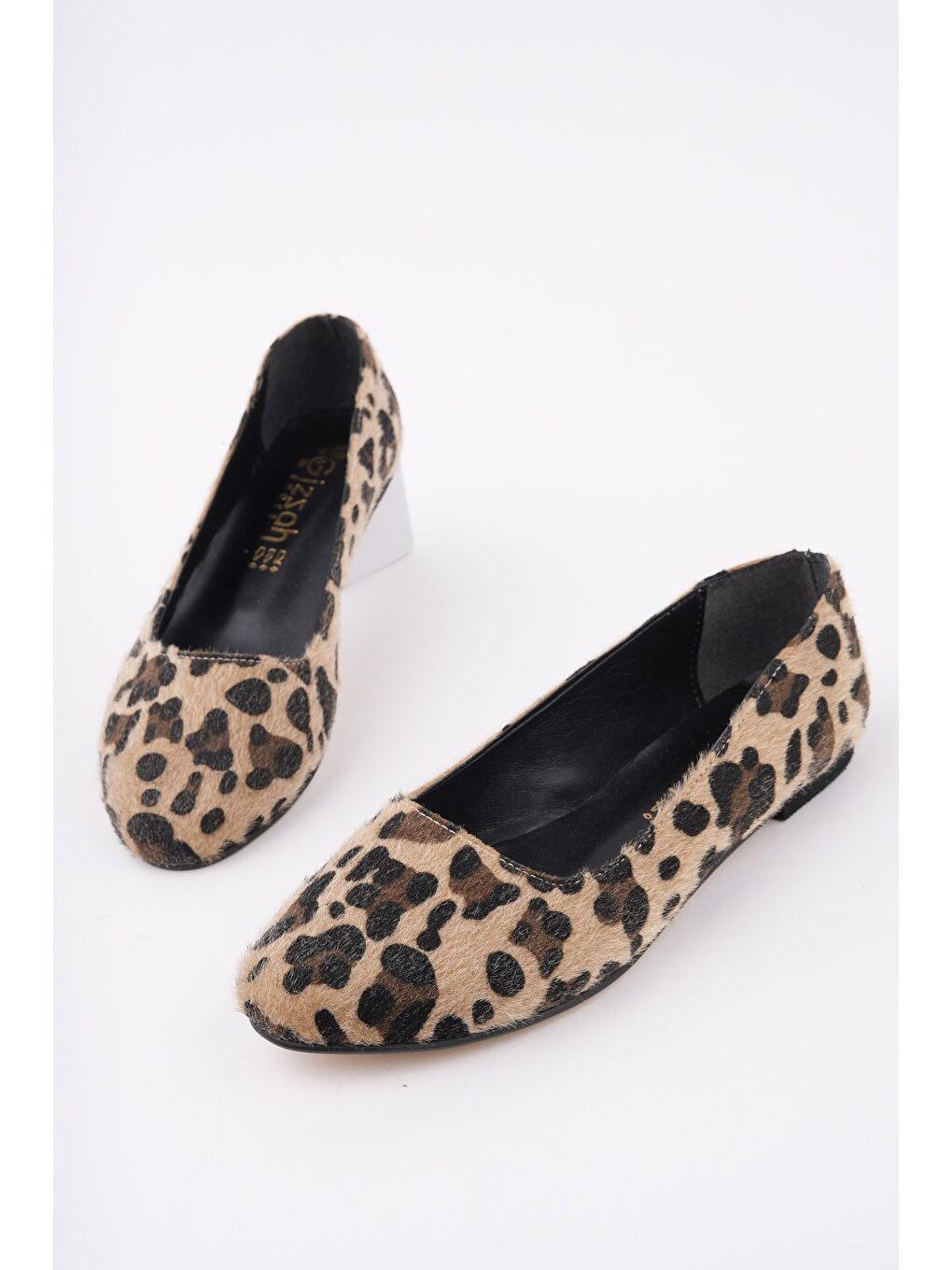 Sarı GLİNDA Leopar Desenli Kadın Günlük Babet-7