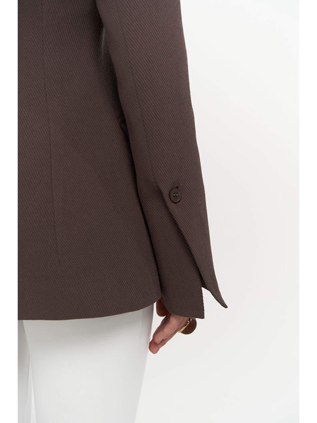 Kahverengi Anisah Belden Oturmalı Kahve Blazer-7