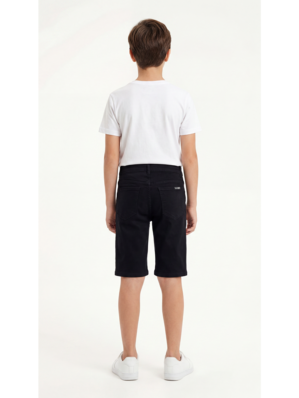 Siyah Basic Erkek Çocuk Jean Şort-3