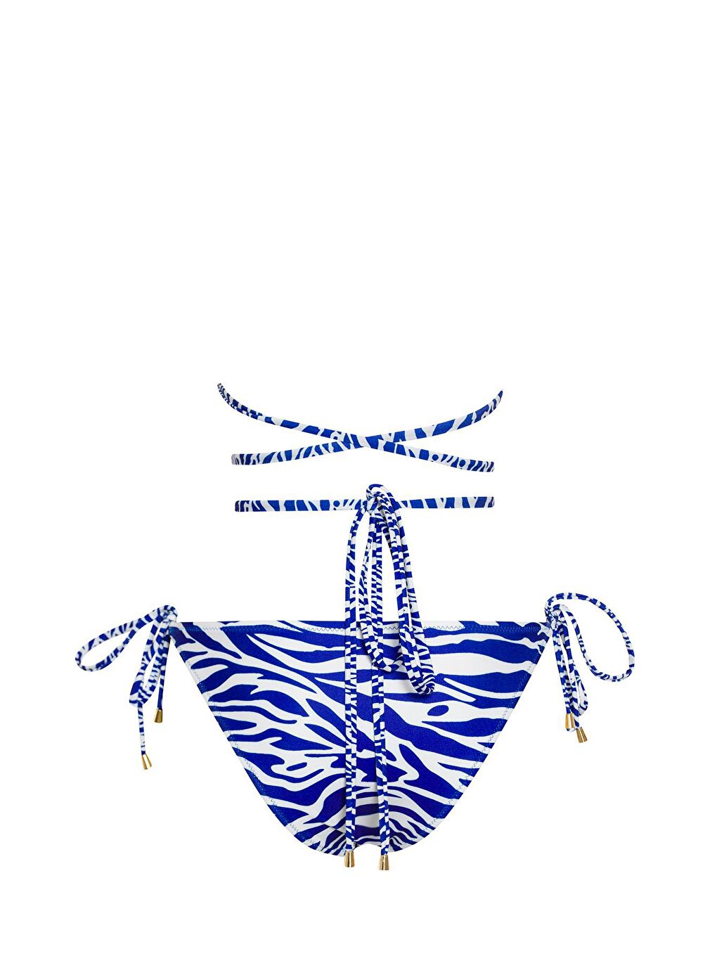 Mavi Brezilya Üçgen İpli Bikini Takım 2-1