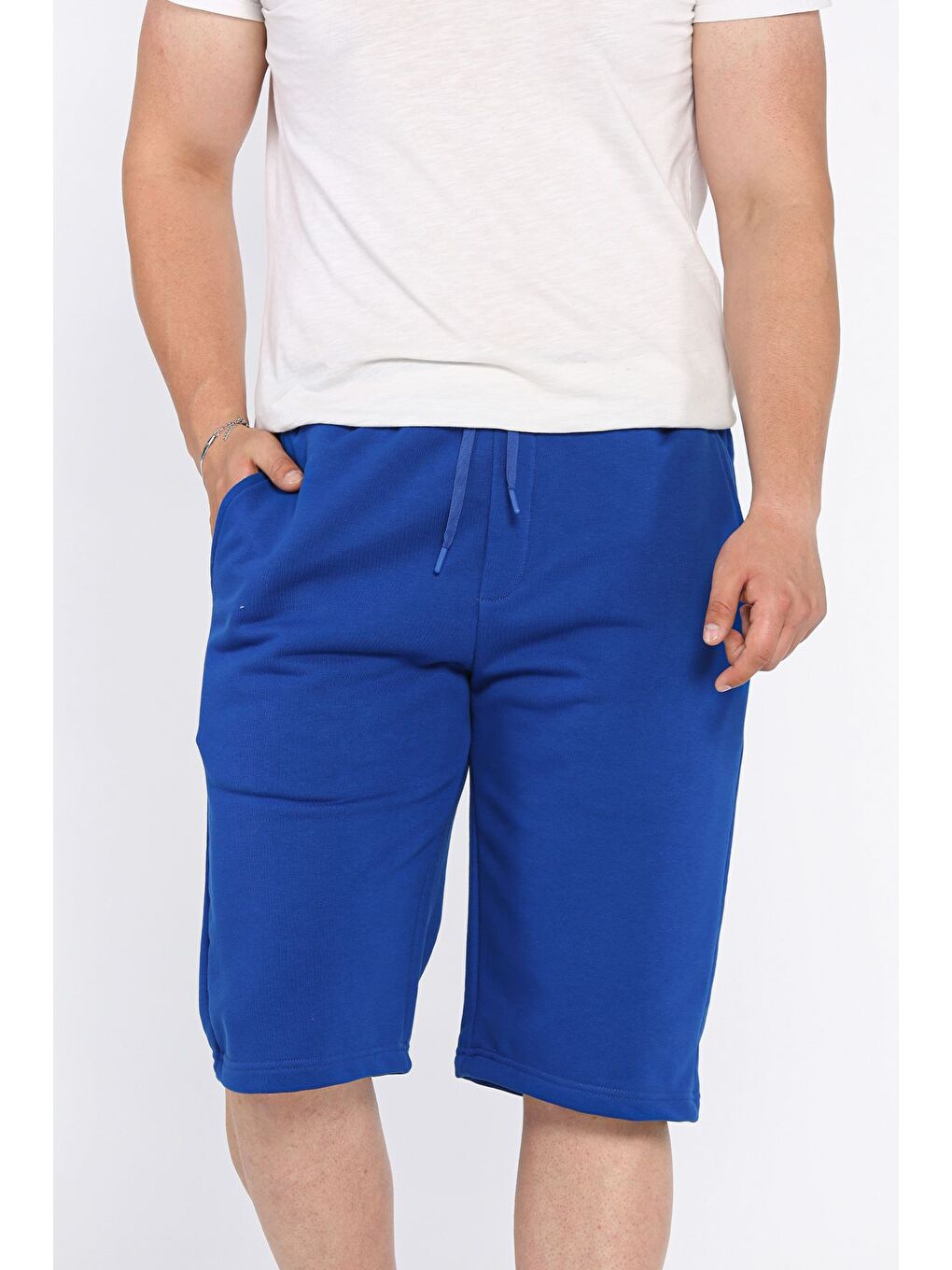 Mavi Erkek Bel Bağcıklı Şort