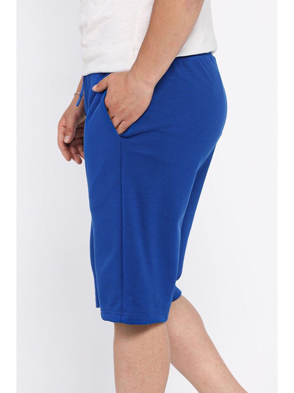 Mavi Erkek Bel Bağcıklı Şort-1