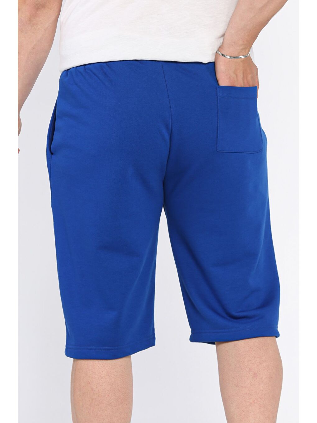 Mavi Erkek Bel Bağcıklı Şort-2