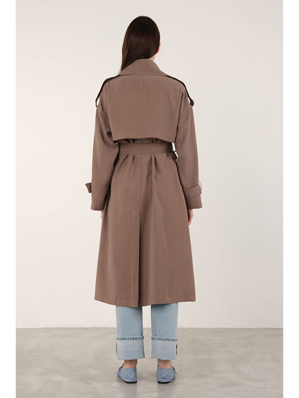 Kahverengi Trençkot Tozlu Vizon-2