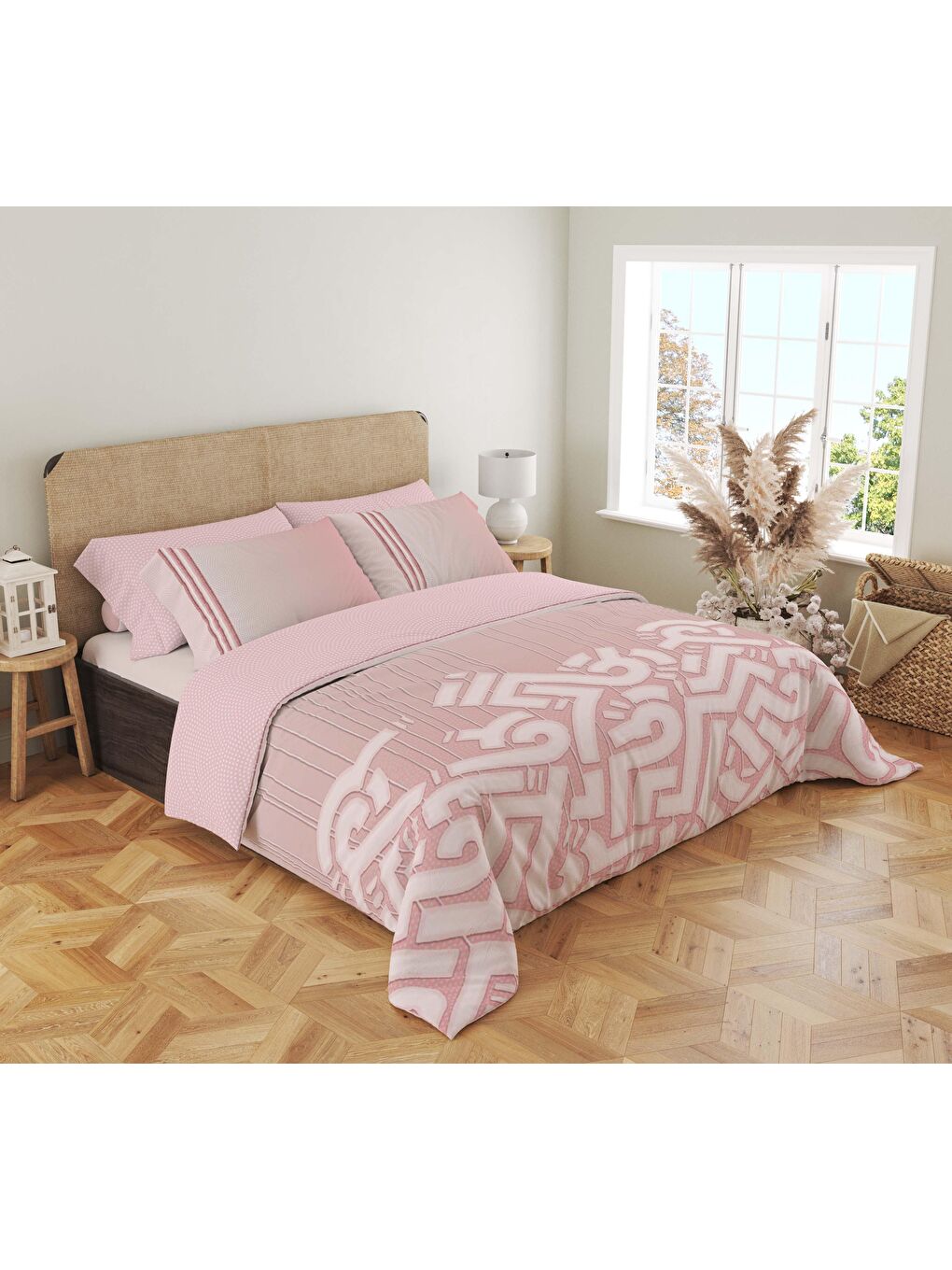 Karışık Baskılı,Desenli Çift Kişilik Nevresim Takımı (ÇARŞAFSIZ) 200x220 cm