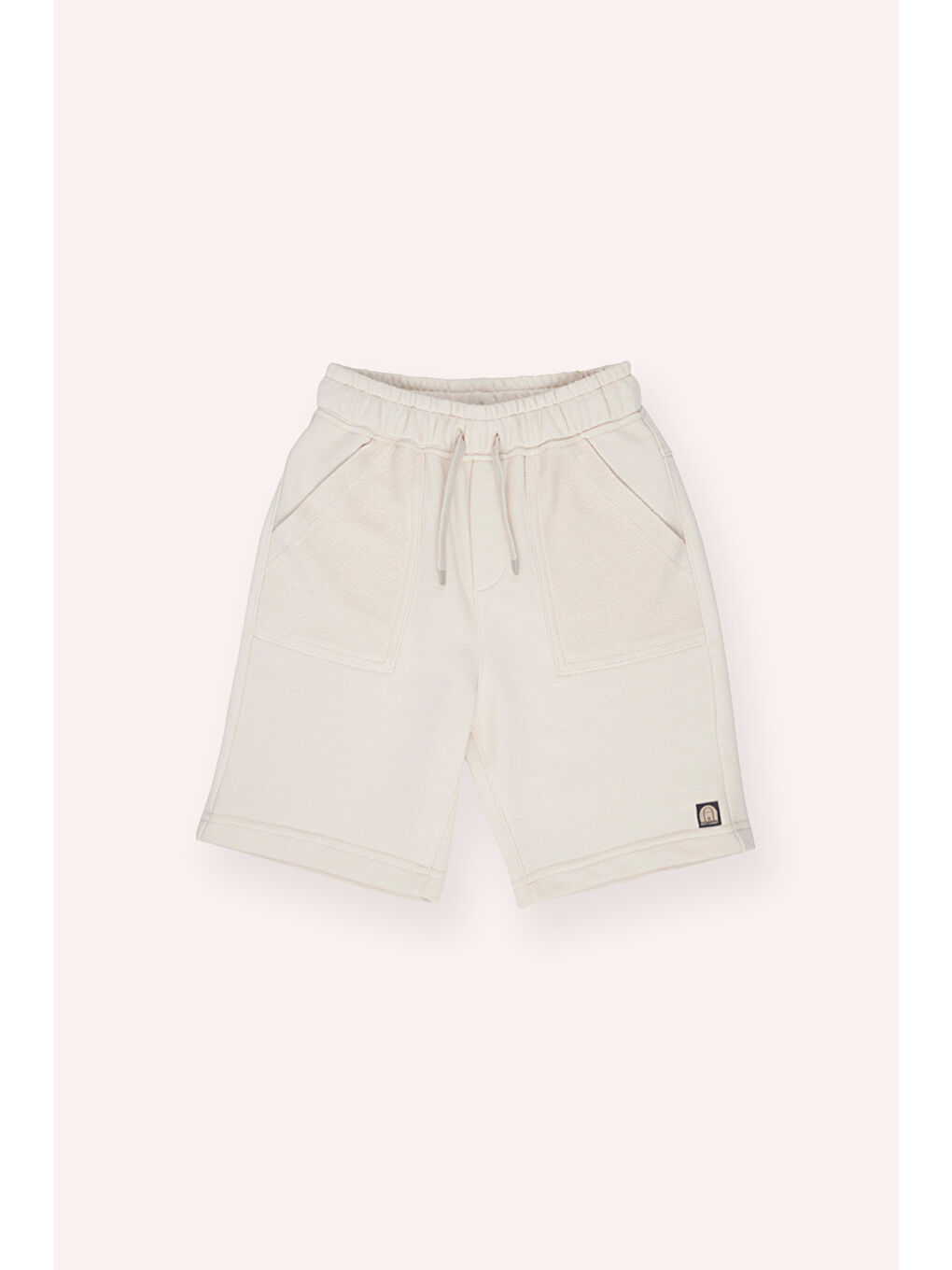 Erkek Çocuk Cepli Örme Şort Bej-1