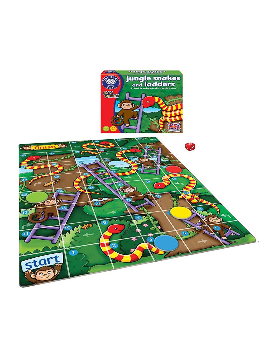 Orchard Karışık Jungle Snakes & Ladders (Sevimli Yılan & Merdiven - Sayılar) - 1