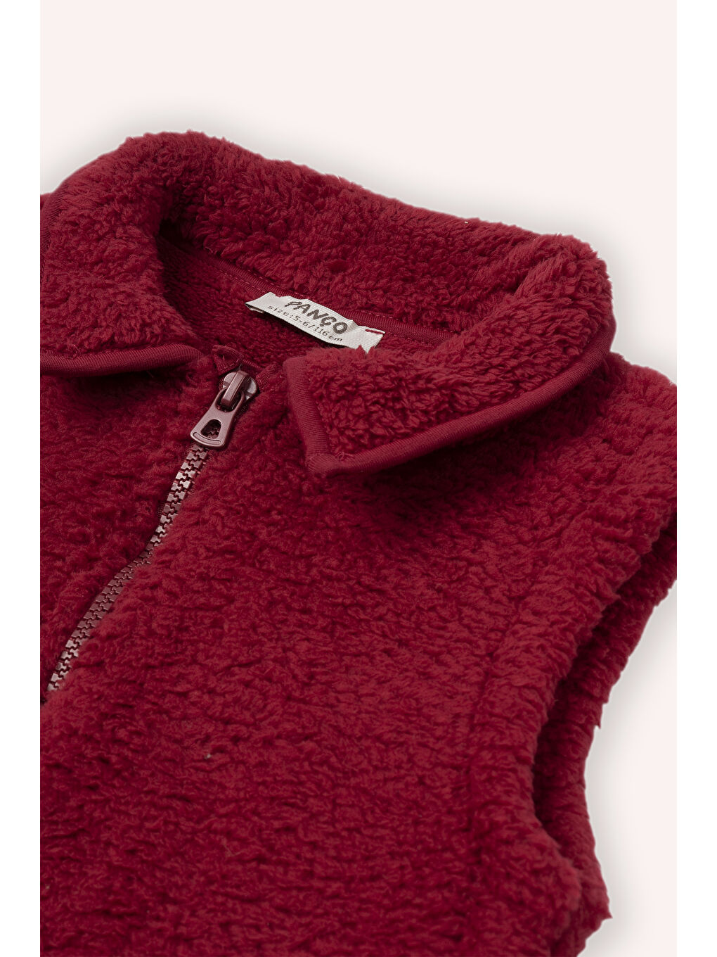 Kız Çocuk Bordo Pelüş Yelek-2