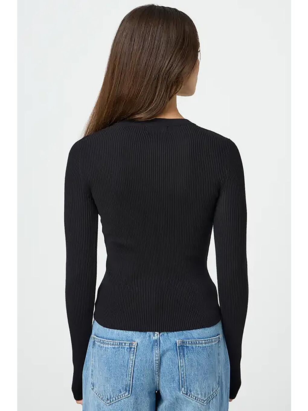 Siyah Düğmeli Uzun Kollu Kaşkorse Hırka Mg2177-3