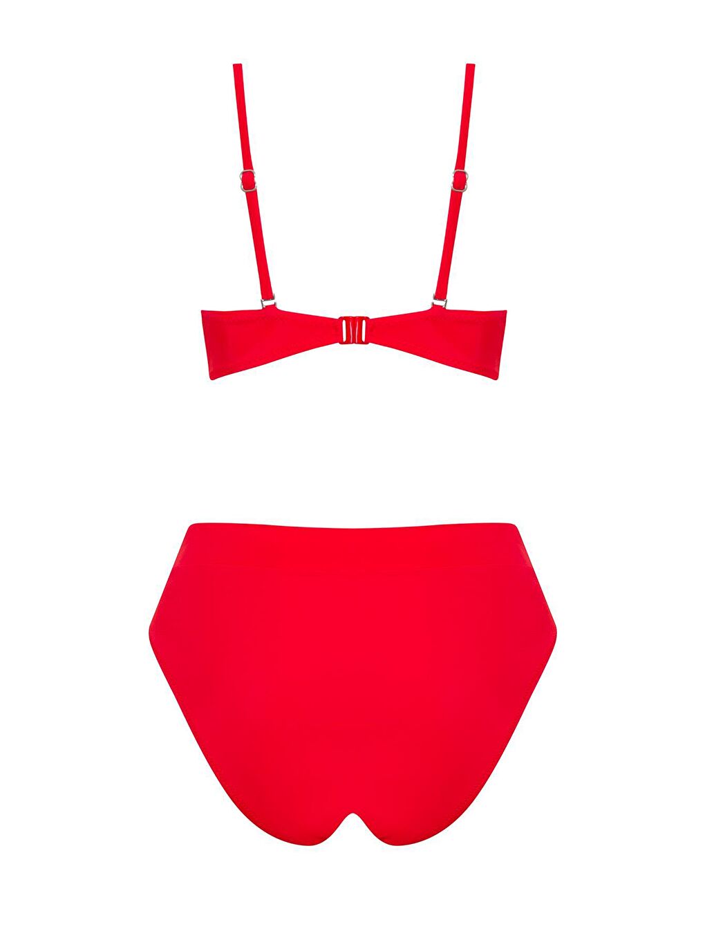 Kırmızı Dönmeli Yüksek Bel Bikini Takım-2