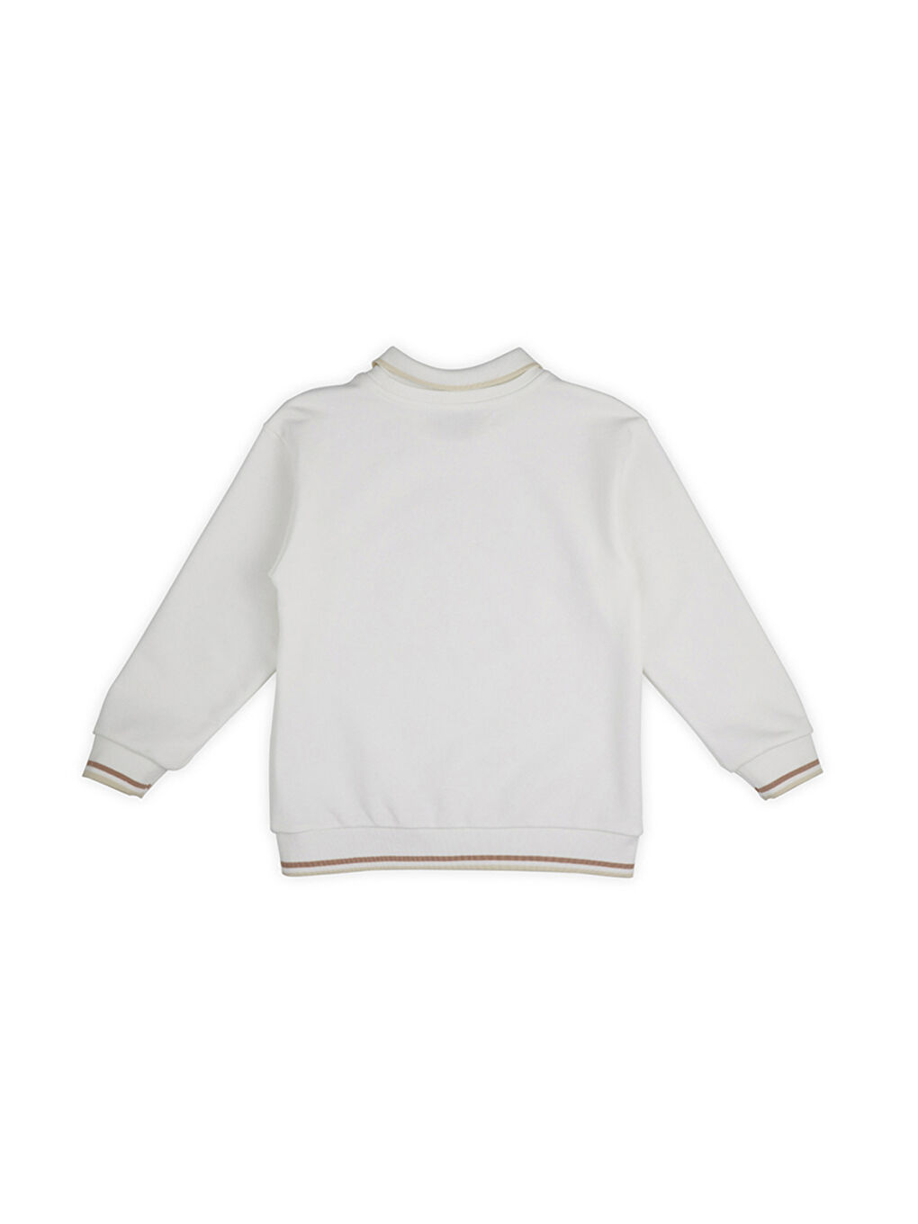 Erkek Çocuk Yakalı Sweatshirt Ekru-4