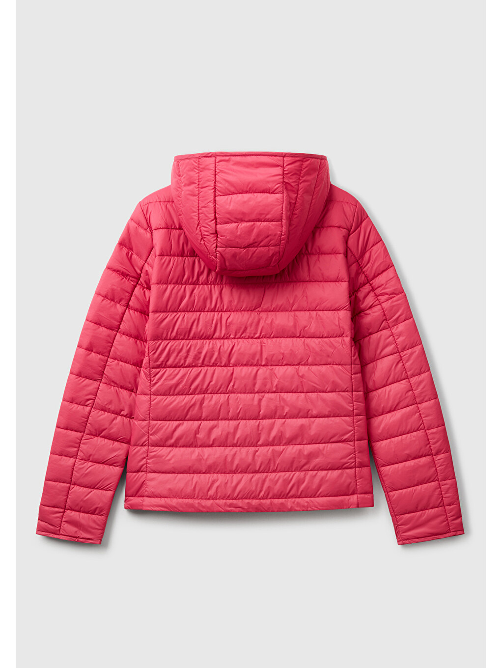 Kadın Fuşya Polyester Dolgulu Feramuarlı Kapüşonlu Slim Fit Puffer Mont-3