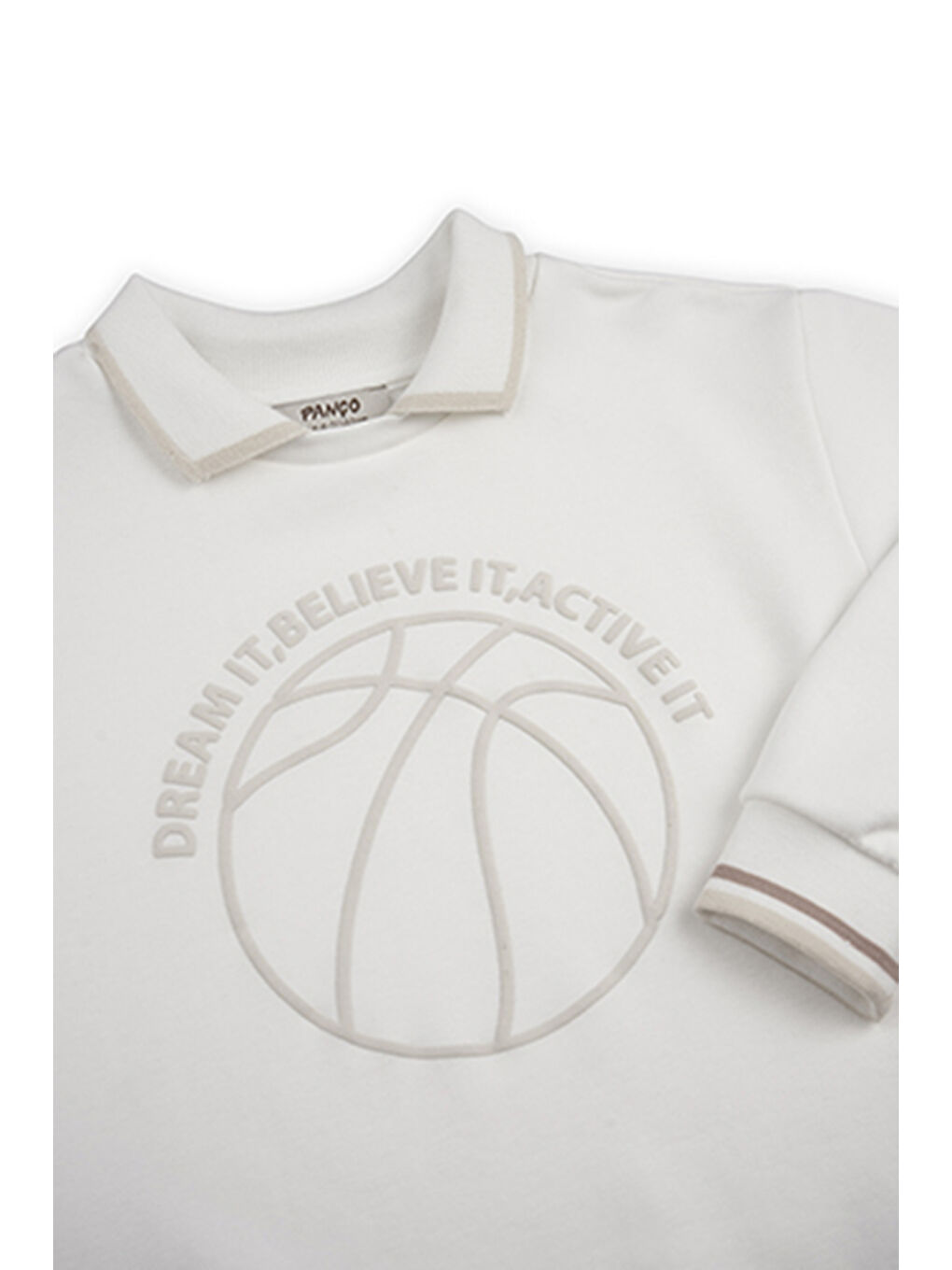 Erkek Çocuk Yakalı Sweatshirt Ekru-5