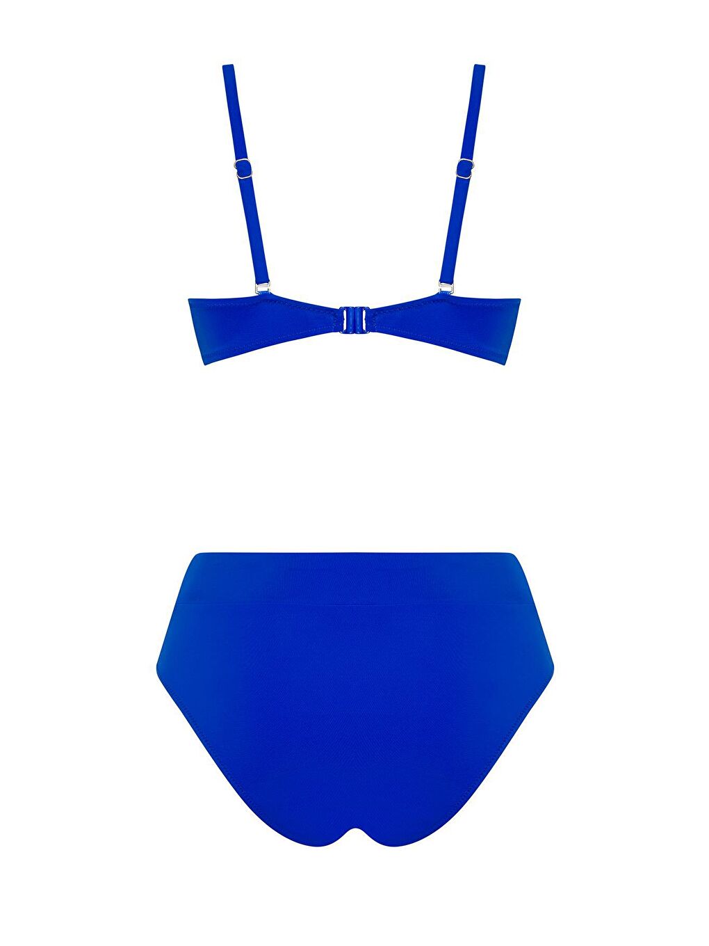 Mavi Dönmeli Yüksek Bel Bikini Takım-1