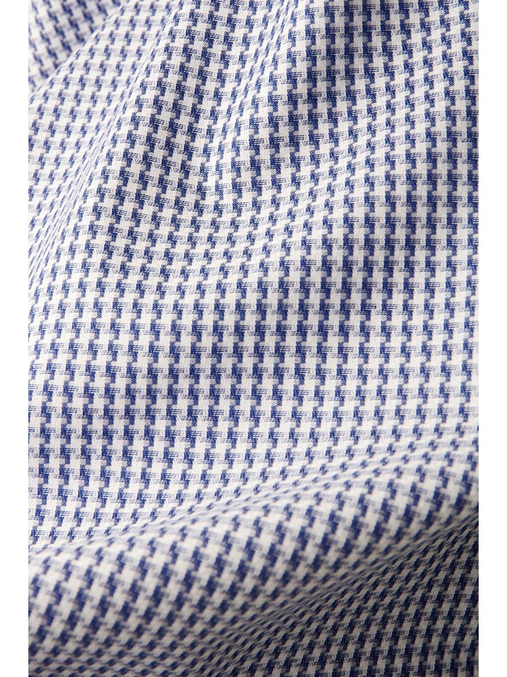 Matteo Armür Stretch Pamuk Karışımlı Comfort Fit Lacivert Düğmeli Yaka Erkek Desenli Gömlek-6
