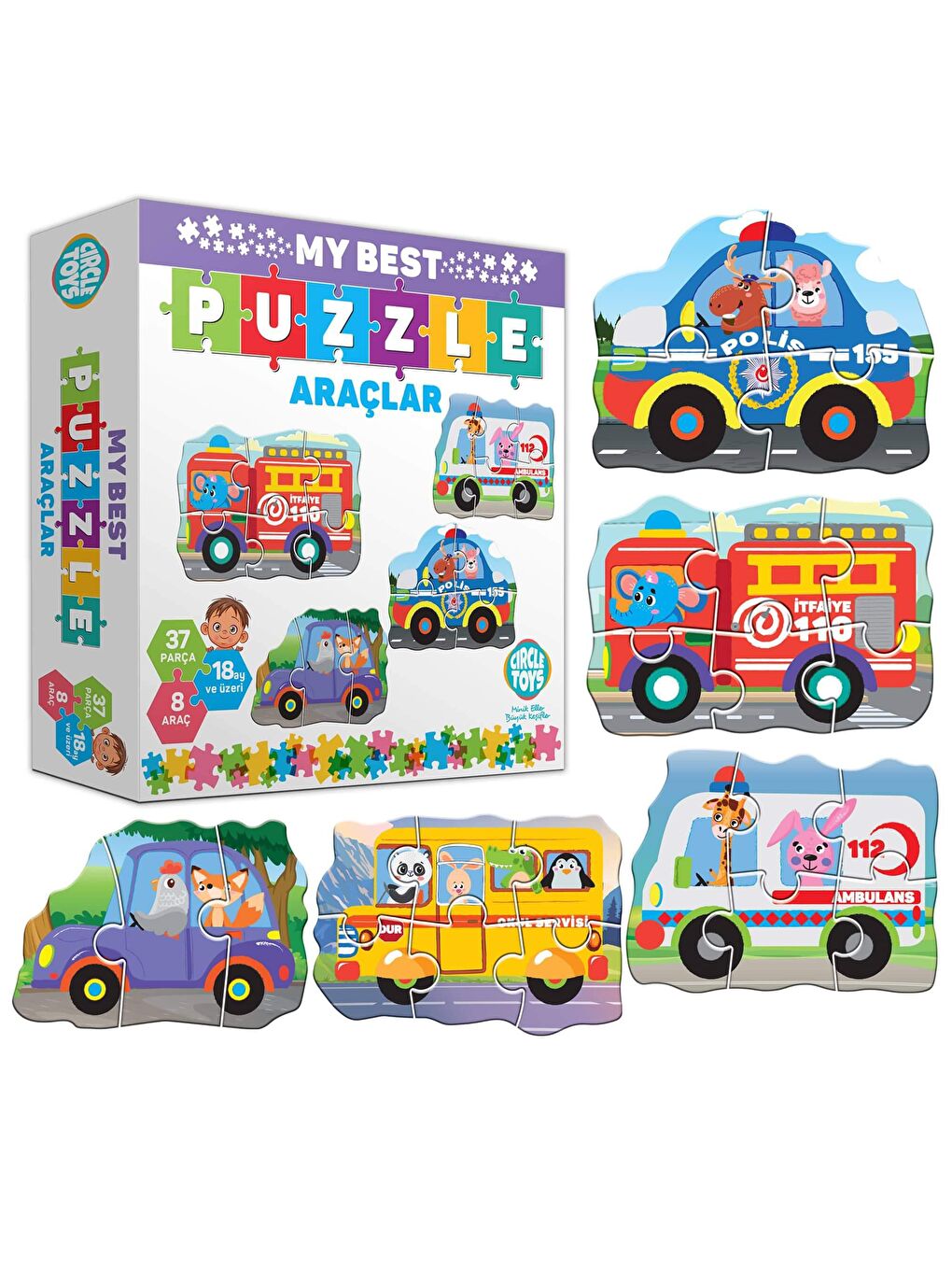 Circle Toys Karışık My Best Puzzle Araçlar - 4