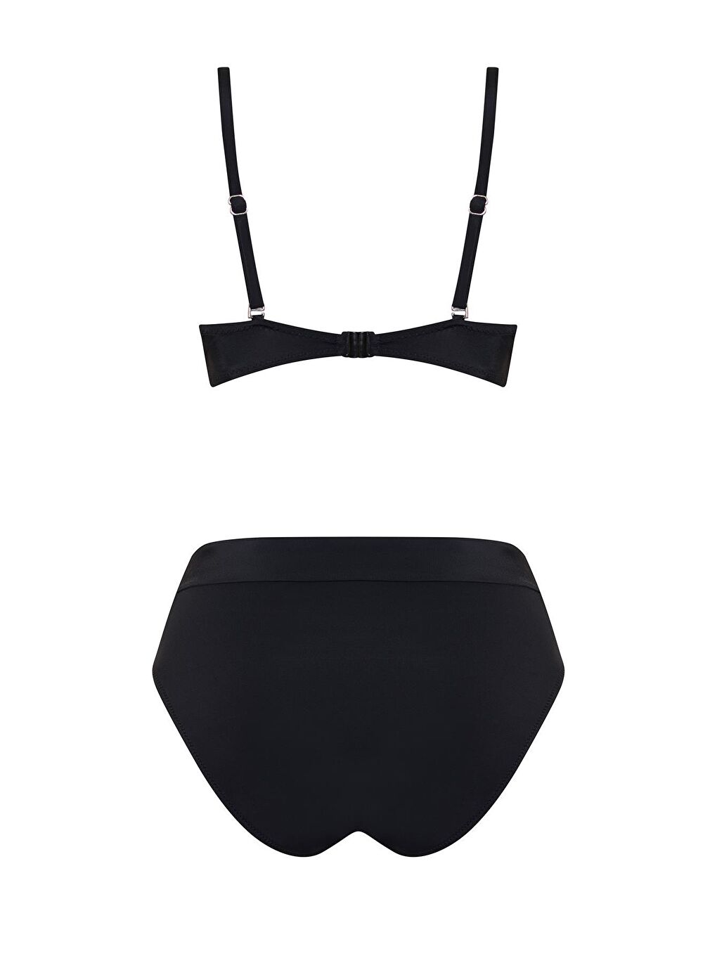 Siyah Dönmeli Yüksek Bel Bikini Takım-2