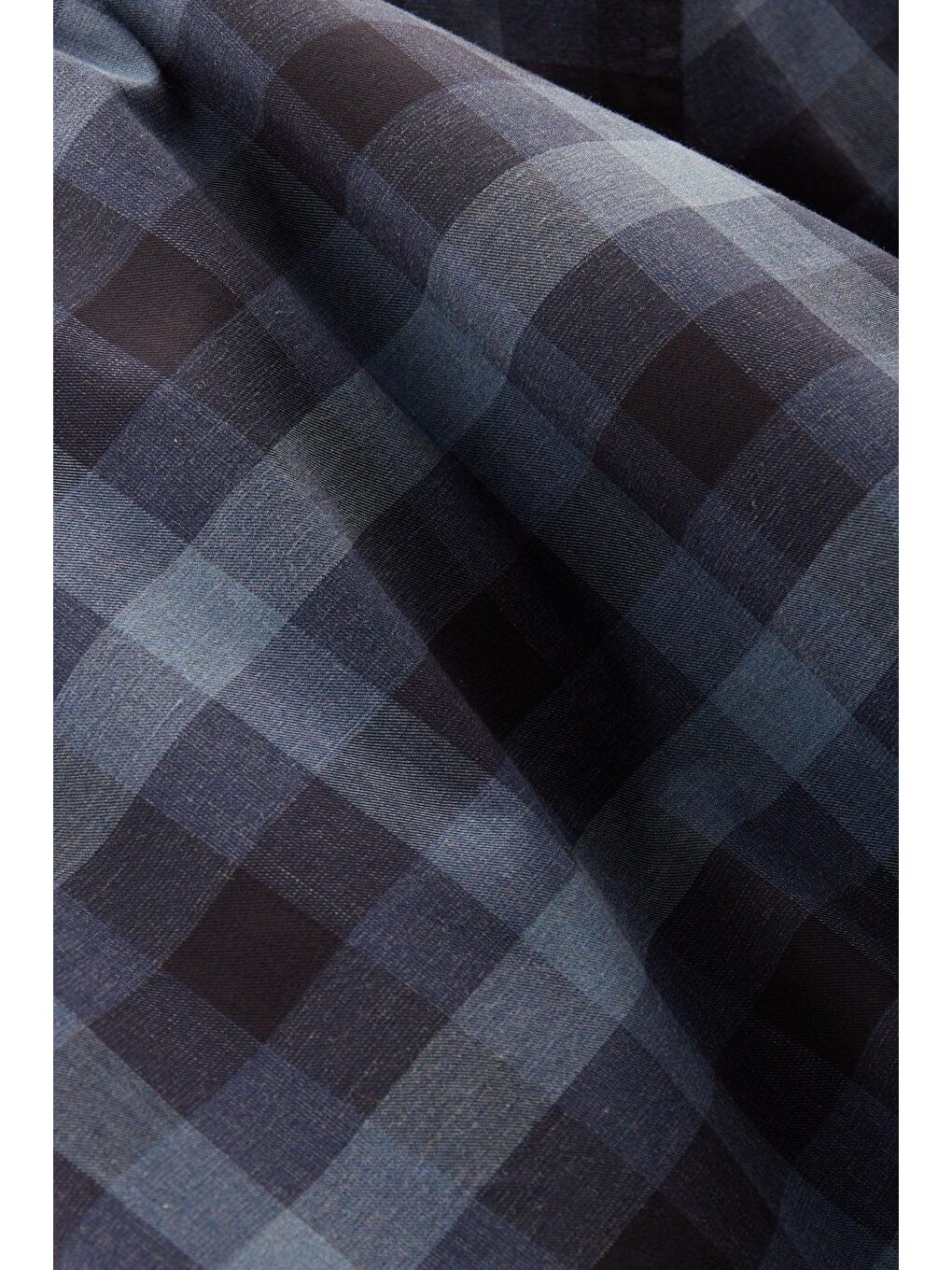 Luca Twill Pamuklu Comfort Fit Lacivert Düğmeli Yaka Erkek Kareli %100 Pamuk Gömlek-6