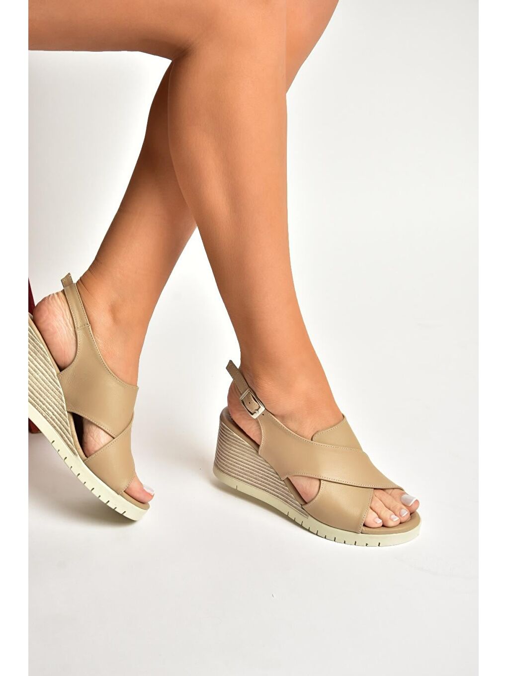 Bej Kadın Sandalet Y555340503-3