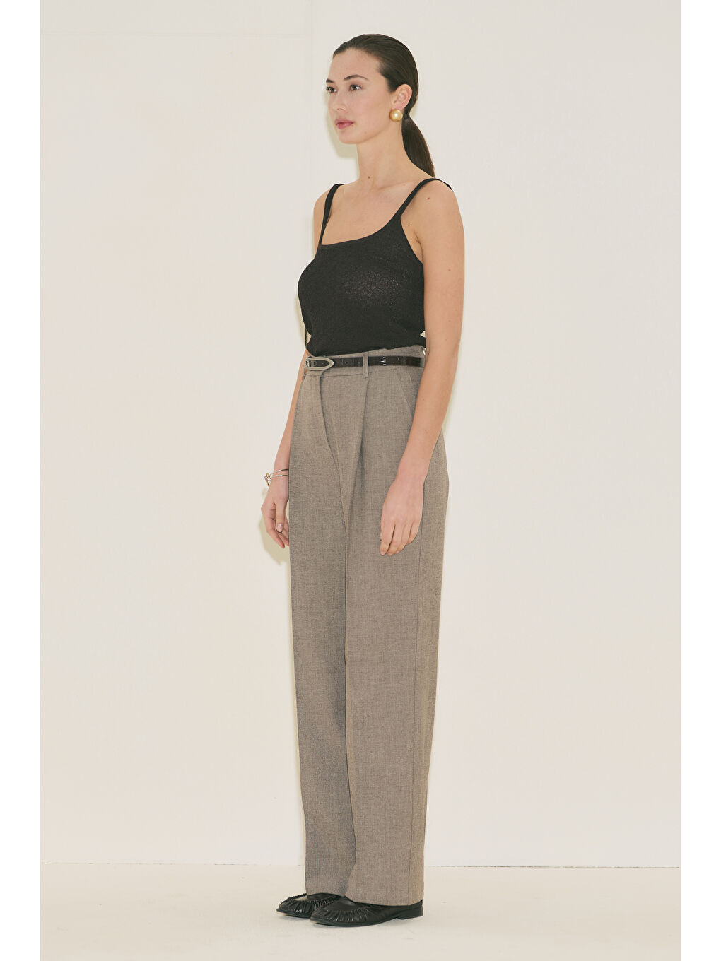 Bej Yuı Tasarım Palazzo Pantolon Vizon-2