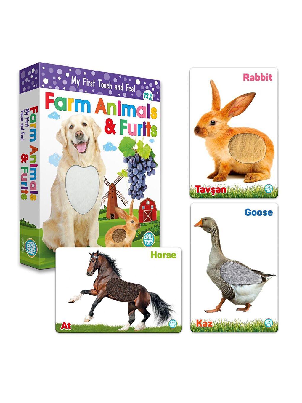 Circle Toys Karışık Dokun Hisset Çiftlik Hayvanları ve Meyveler - 1