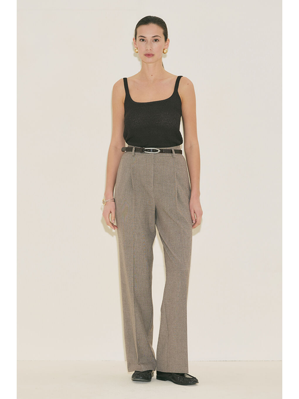 Bej Yuı Tasarım Palazzo Pantolon Vizon-8