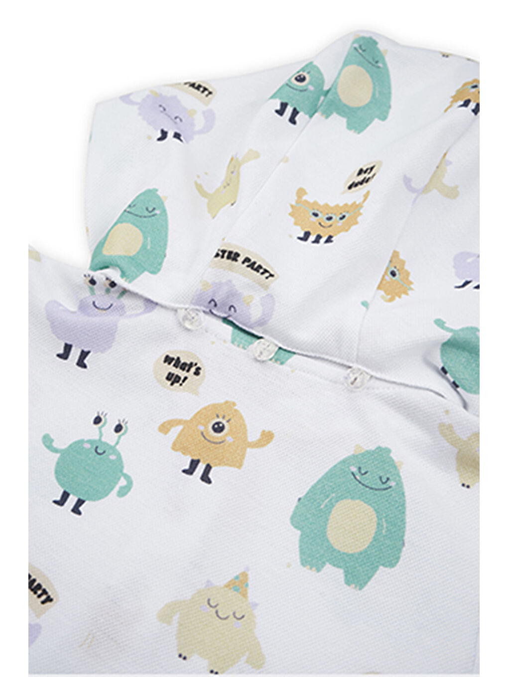 Kız Çocuk Çok Renkli Desenli Örme Elbise Beyaz-3