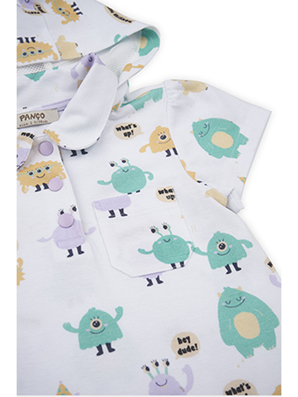 Kız Çocuk Çok Renkli Desenli Örme Elbise Beyaz-5