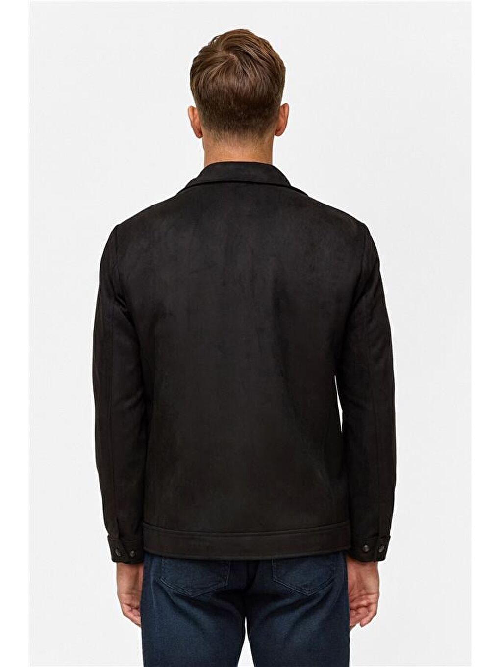 Siyah Slim Düz Klasik Yaka Mont-9