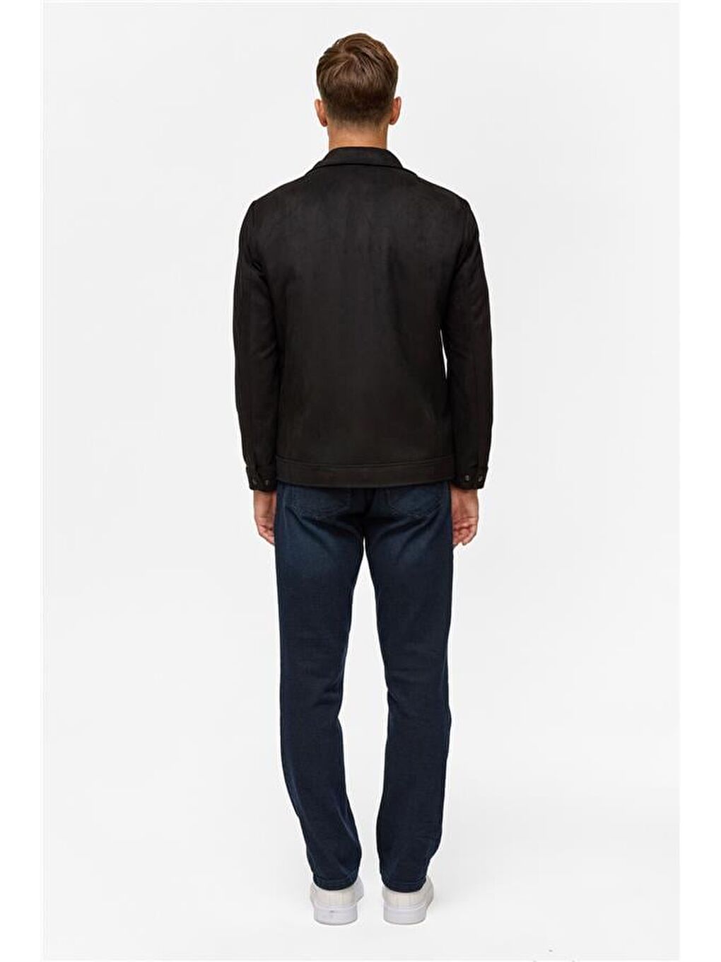 Siyah Slim Düz Klasik Yaka Mont-10