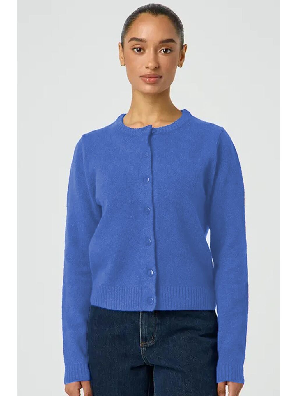 Mavi Düğmeli Triko Hırka Mg2151