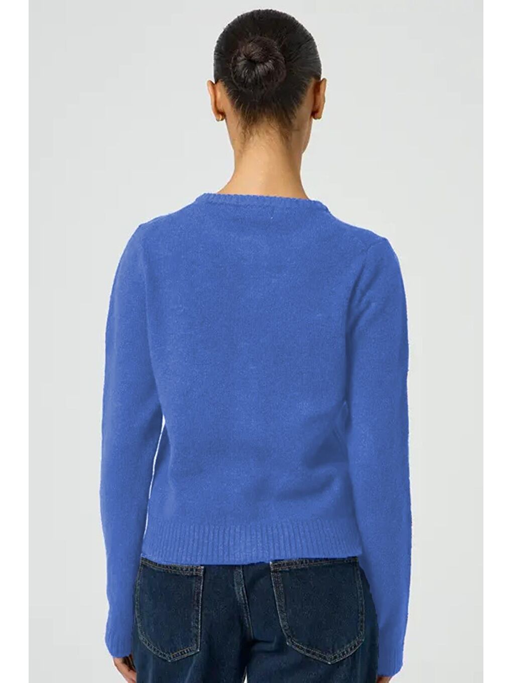 Mavi Düğmeli Triko Hırka Mg2151-1