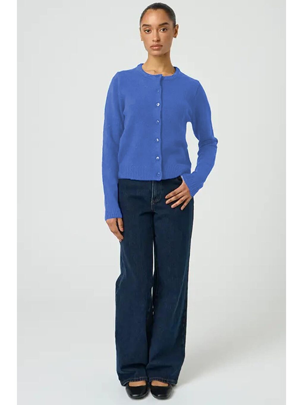 Mavi Düğmeli Triko Hırka Mg2151-2