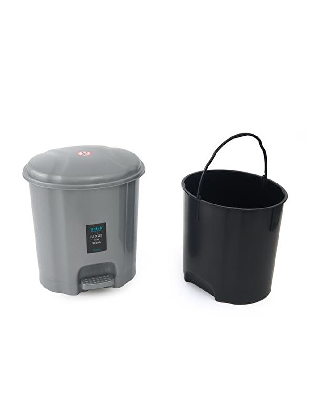 Gri Elit Pedallı İç Kovalı Çöp Kovası - 12 lt-1