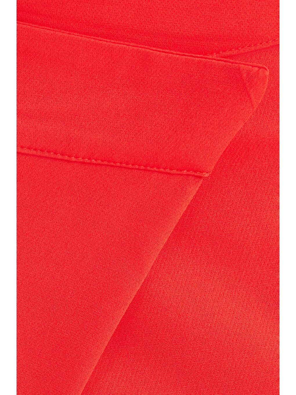 Kadın Standart Fit Geniş Paça Kırmızı Double Pantolon-5