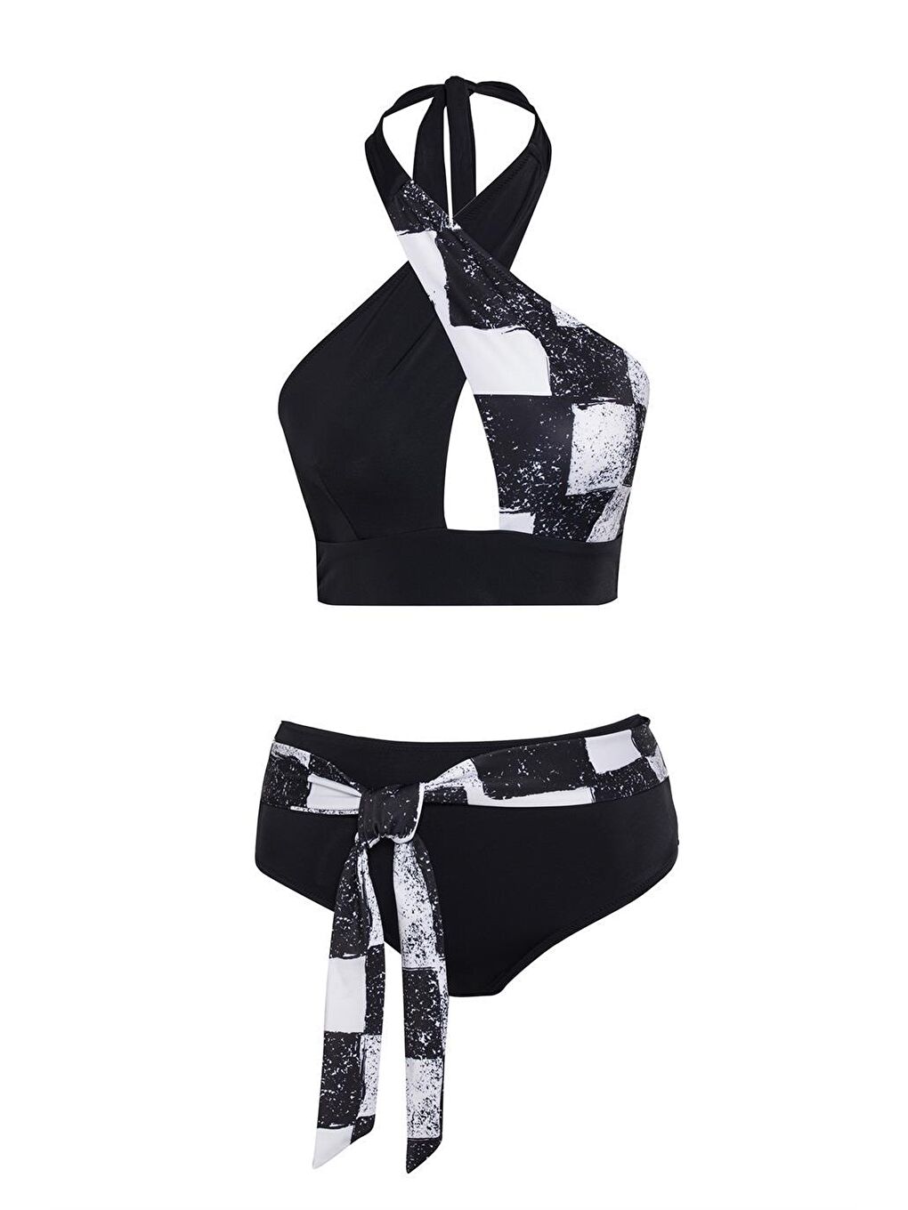 SAILOR moda Siyah Çapraz Bikini Takım