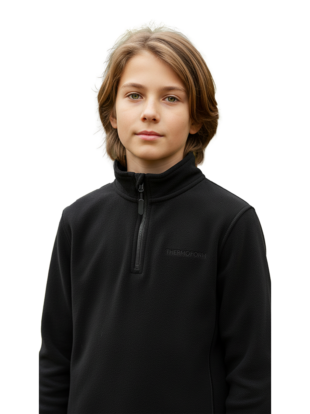 Siyah Polarline Çocuk 1/4 Fermuar Sweatshirt SİYAH