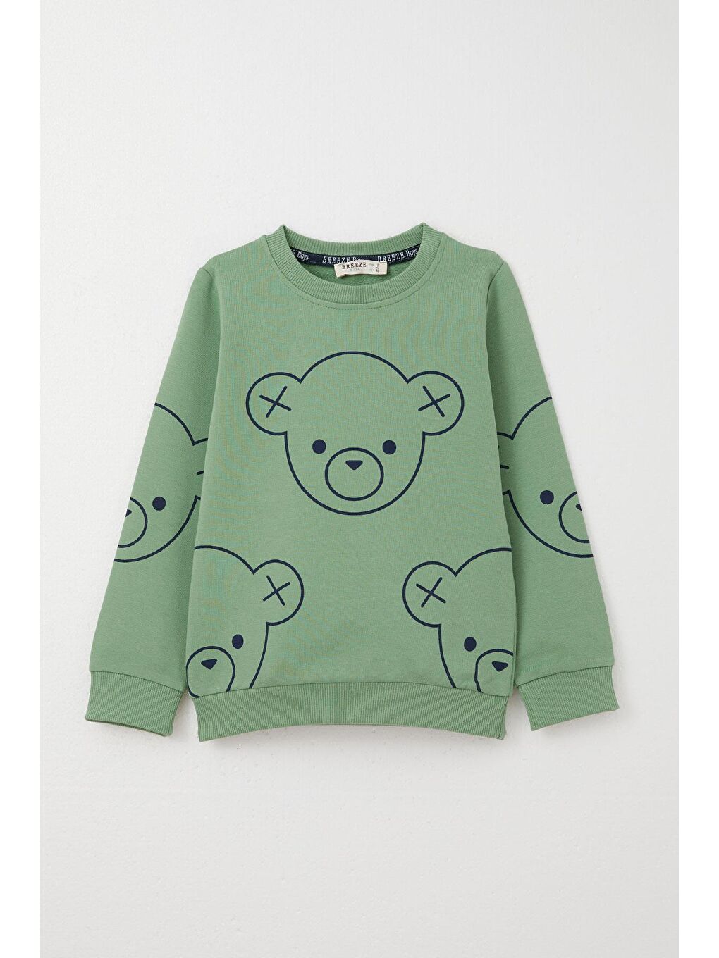 Erkek Çocuk Eşofman Takım Sevimli Ayıcık Baskılı Mint Yeşili (1-4 Yaş)-1