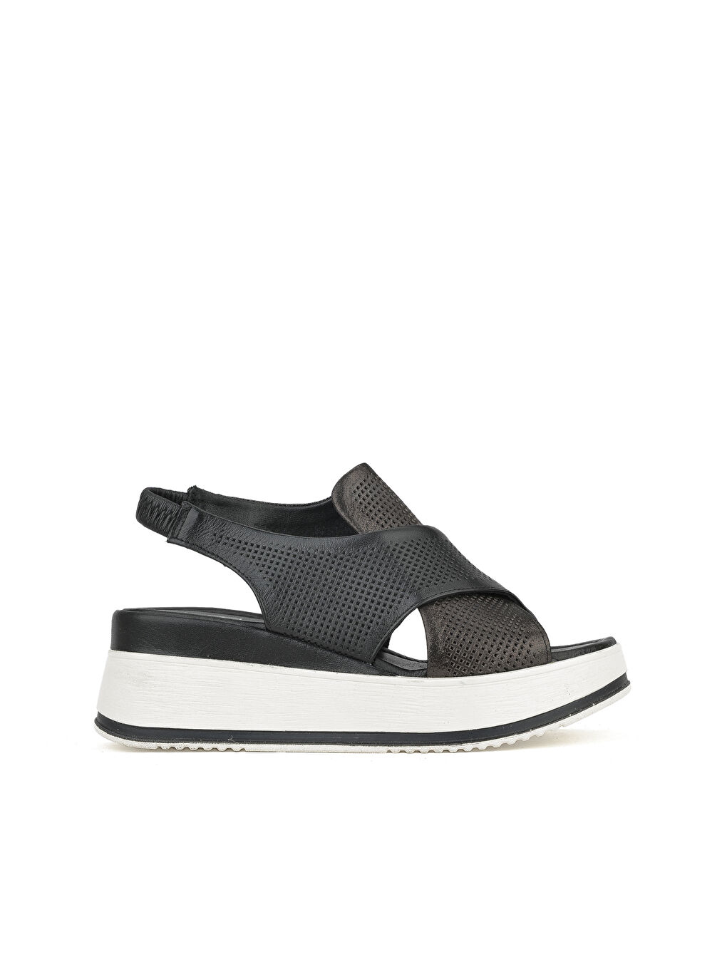 Kadın Hakiki Deri Dolgu Topuk Sandalet 141992Z50003 Siyah-3