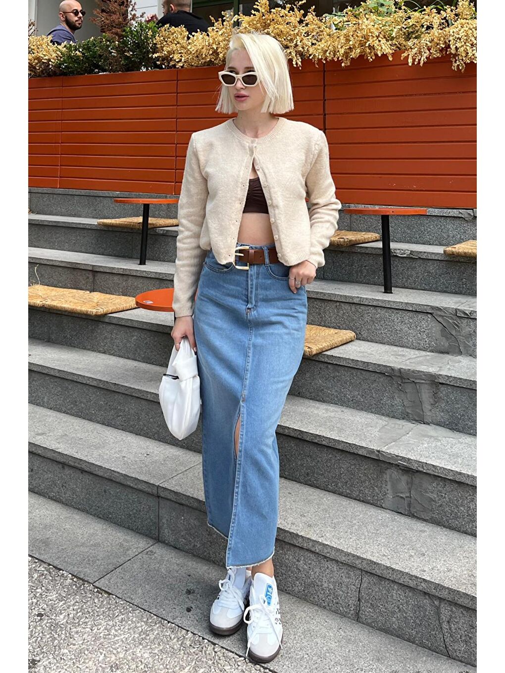 Bej Düğmeli Triko Hırka Mg2151-6