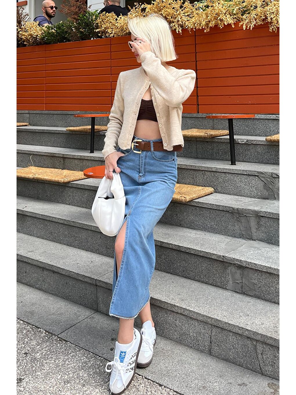 Bej Düğmeli Triko Hırka Mg2151-7